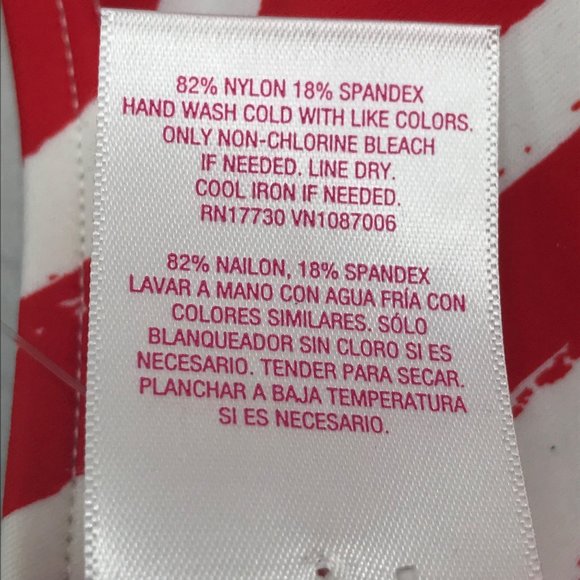 Xhilaration Junior's Sz. Small 0-2 Reversible Triangle Bikini Top Red Stripe New - Picture 7 of 11